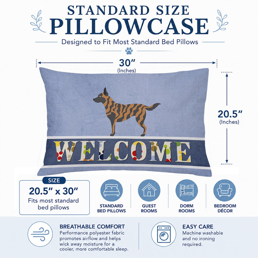 Dutch Shepherd Welcome Standard Pillowcase Lightweight Super Soft Easy Care Decorative Artwork Pillowcase, Standard