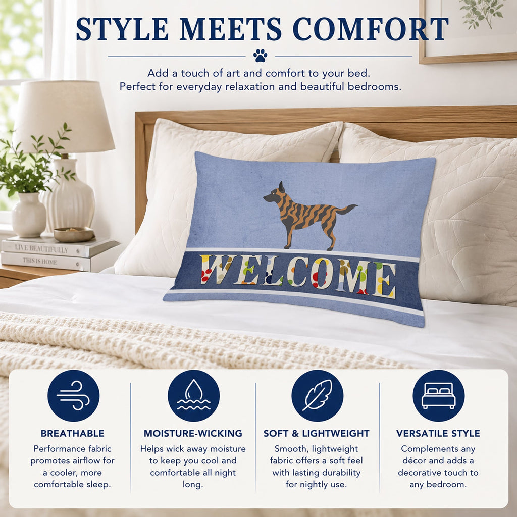 Dutch Shepherd Welcome Standard Pillowcase Lightweight Super Soft Easy Care Decorative Artwork Pillowcase, Standard