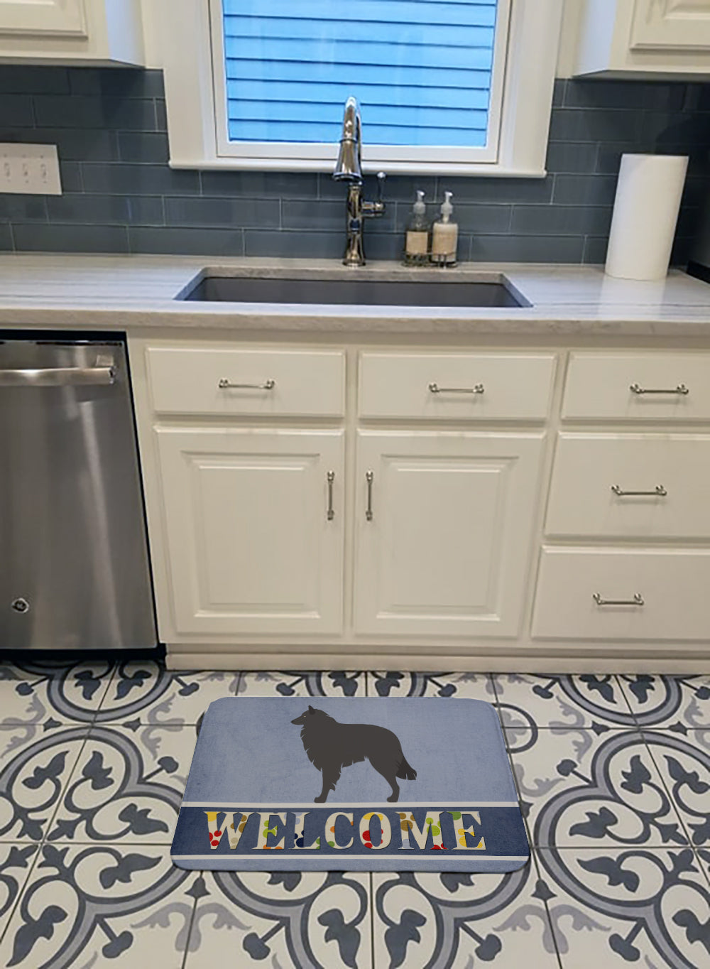 Groenendael Belgian Shepherd Memory Foam Kitchen Mat Machine Washable Anti-Fatigue Cushion Comfort Bath or Kitchen Rug