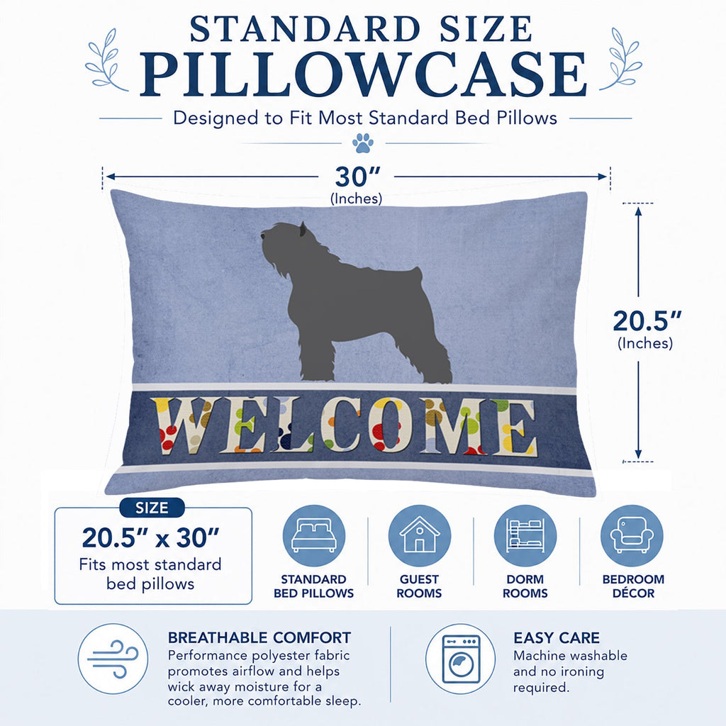 Bouvier des Flandres Welcome Standard Pillowcase Lightweight Super Soft Easy Care Decorative Artwork Pillowcase, Standard