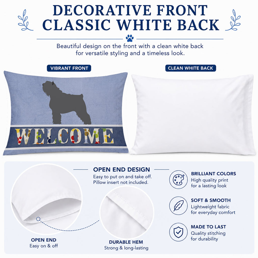 Bouvier des Flandres Welcome Standard Pillowcase Lightweight Super Soft Easy Care Decorative Artwork Pillowcase, Standard