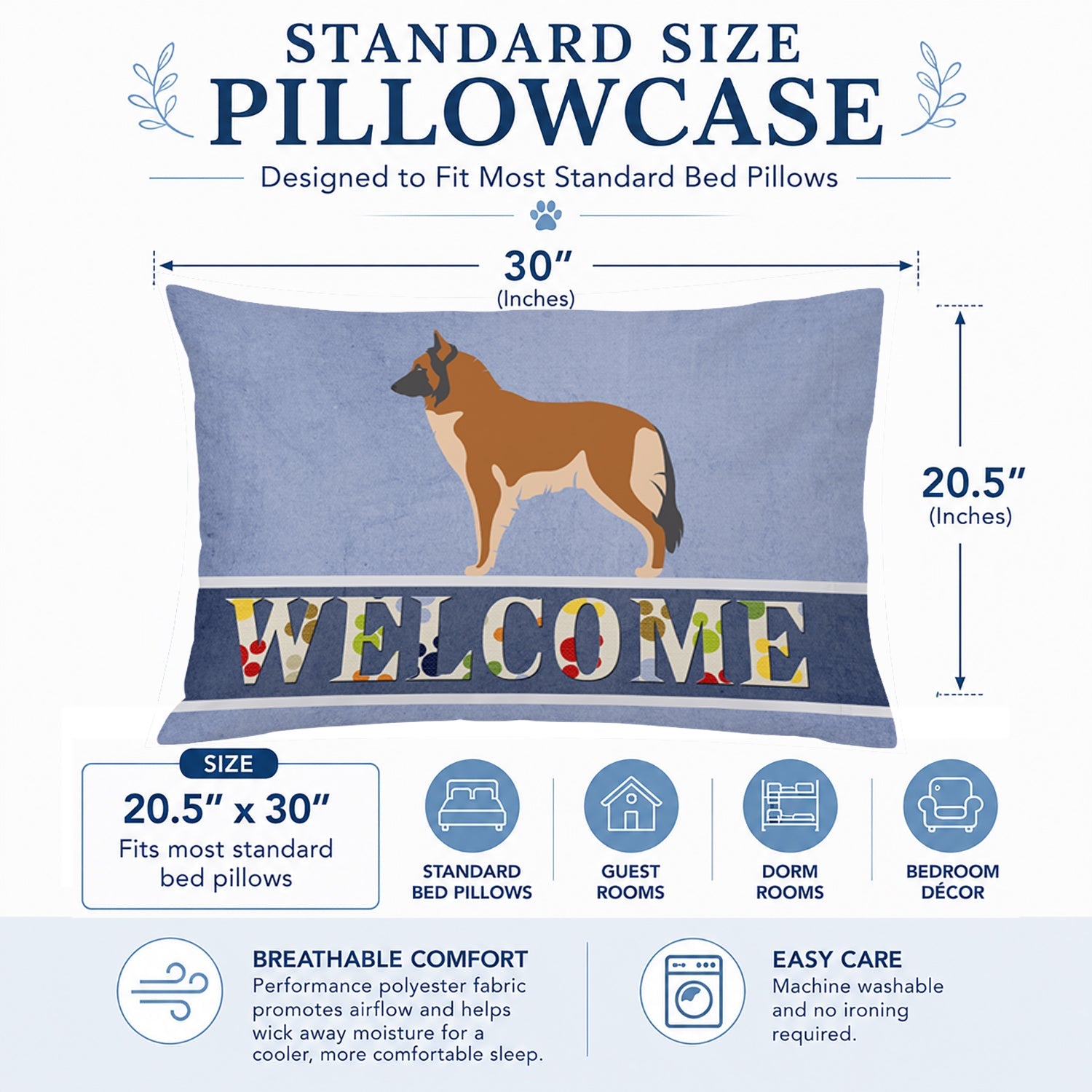 Belgian Tervuren Welcome Standard Pillowcase Lightweight Super Soft Easy Care Decorative Artwork Pillowcase, Standard