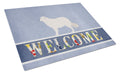 Kuvasz Welcome Cutting Board Tempered Glass Kitchen Cutting Surface, Heat Resistant Chopping, Non-Slip Feet, Food Prep & Serving