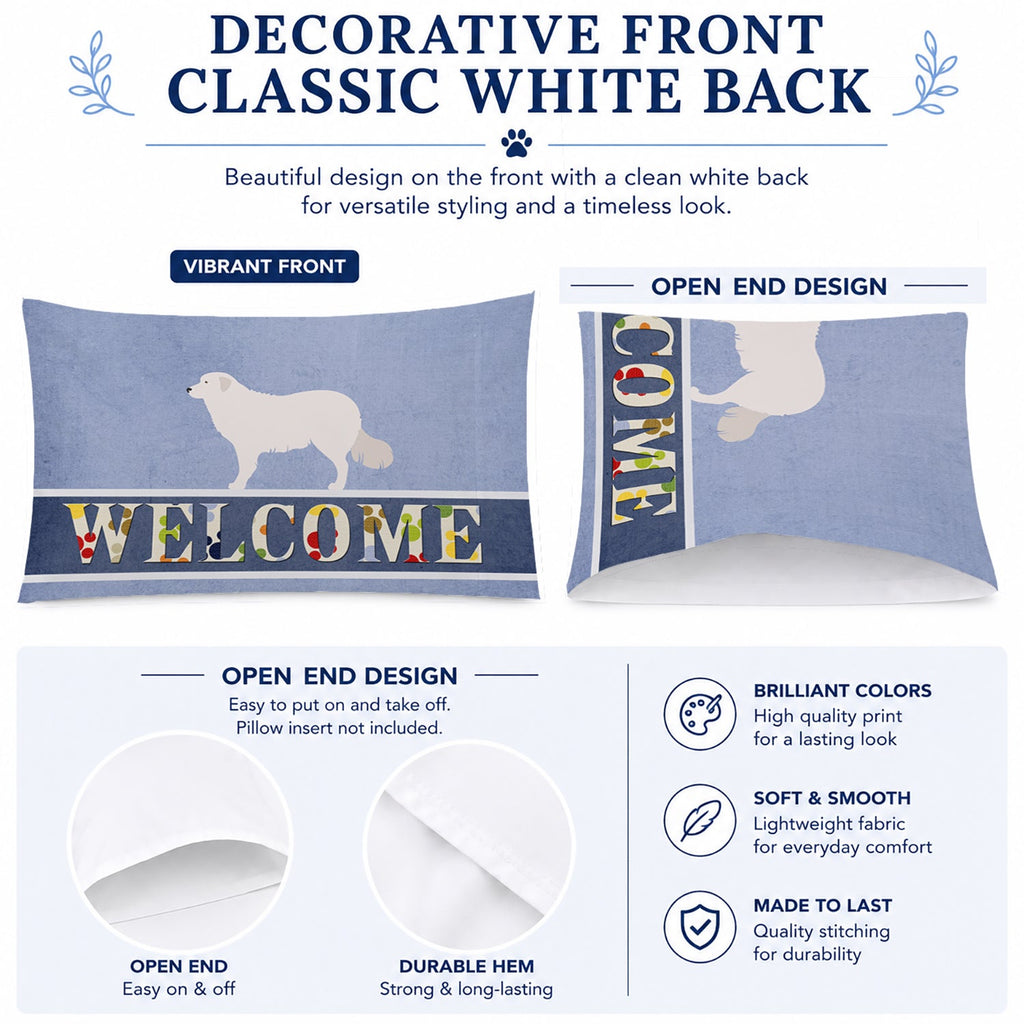 Kuvasz Welcome Standard Pillowcase Lightweight Super Soft Easy Care Decorative Artwork Pillowcase, Standard