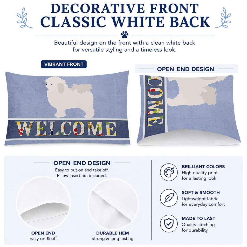 Bolognese Welcome Standard Pillowcase Lightweight Super Soft Easy Care Decorative Artwork Pillowcase, Standard