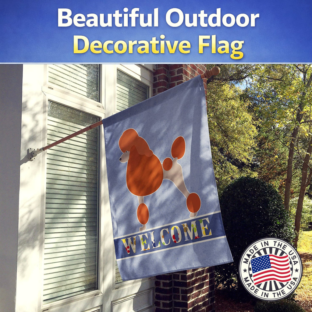 Royal Poodle Welcome House Flag 28x40 Porch Sleeve Pole Decorative Outside Yard Banner Artwork Wall Hanging, Polyester