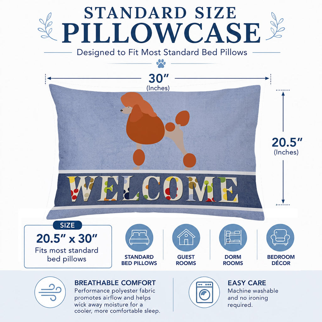 Royal Poodle Welcome Standard Pillowcase Lightweight Super Soft Easy Care Decorative Artwork Pillowcase, Standard