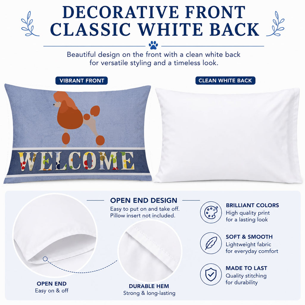 Royal Poodle Welcome Standard Pillowcase Lightweight Super Soft Easy Care Decorative Artwork Pillowcase, Standard