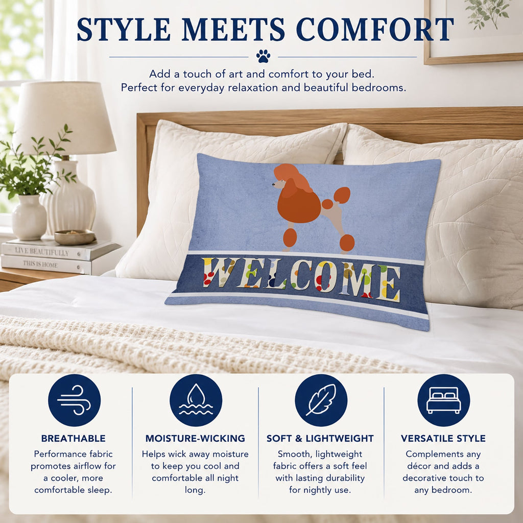 Royal Poodle Welcome Standard Pillowcase Lightweight Super Soft Easy Care Decorative Artwork Pillowcase, Standard