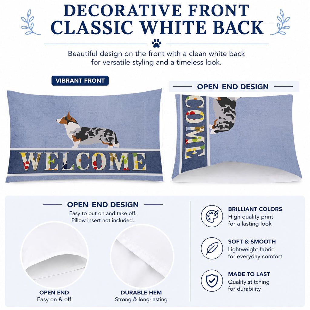 Welsh Corgi Cardigan Welcome Standard Pillowcase Lightweight Super Soft Easy Care Decorative Artwork Pillowcase, Standard
