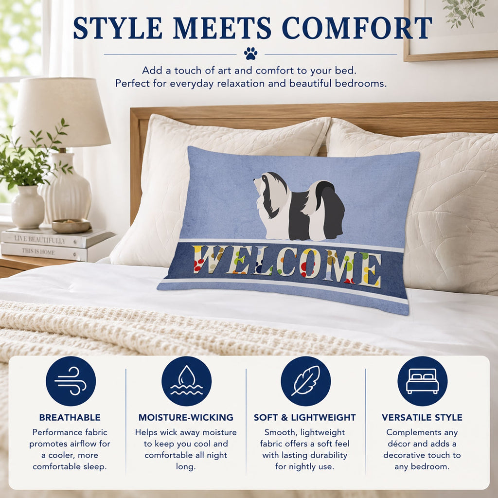 Havanese Welcome Standard Pillowcase Lightweight Super Soft Easy Care Decorative Artwork Pillowcase, Standard