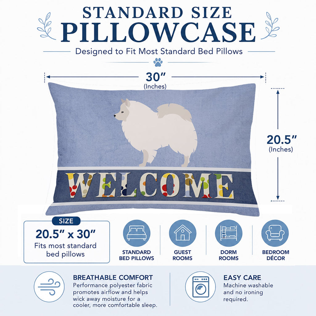 German Spitz Welcome Standard Pillowcase Lightweight Super Soft Easy Care Decorative Artwork Pillowcase, Standard