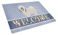 Lhasa Apso Welcome Cutting Board Tempered Glass Kitchen Cutting Surface, Heat Resistant Chopping, Non-Slip Feet, Food Prep & Serving