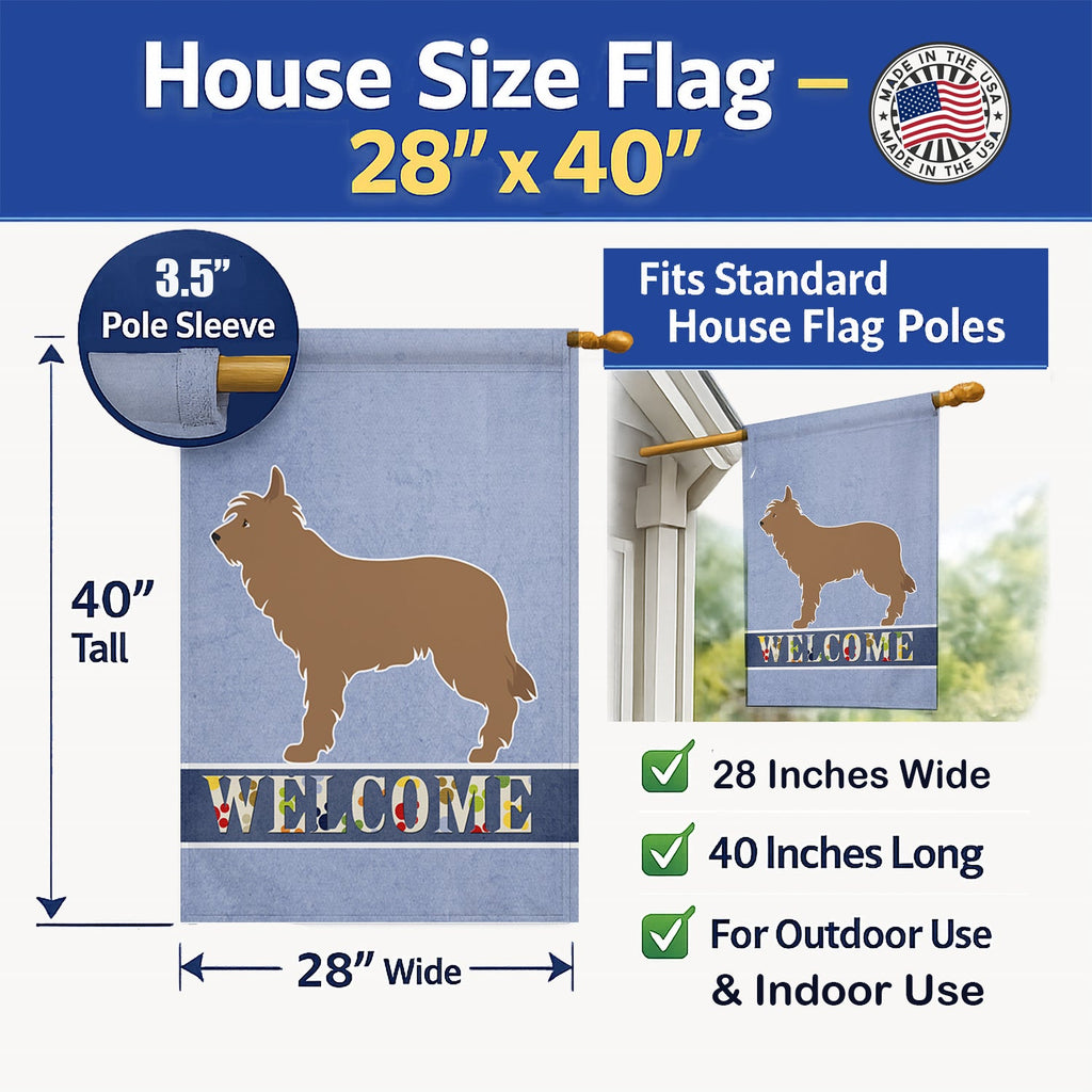 Berger Picard Welcome House Flag 28x40 Porch Sleeve Pole Decorative Outside Yard Banner Artwork Wall Hanging, Polyester