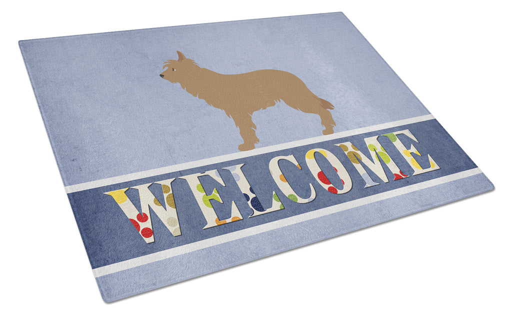 Berger Picard Welcome Cutting Board Tempered Glass Kitchen Cutting Surface, Heat Resistant Chopping, Non-Slip Feet, Food Prep & Serving