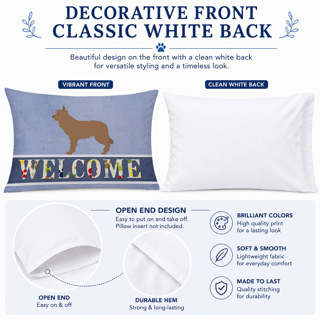 Berger Picard Welcome Standard Pillowcase Lightweight Super Soft Easy Care Decorative Artwork Pillowcase, Standard