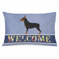 Miniature Pinscher Welcome Standard Pillowcase Lightweight Super Soft Easy Care Decorative Artwork Pillowcase, Standard