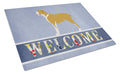 Belgium Mastiff Welcome Cutting Board Tempered Glass Kitchen Cutting Surface, Heat Resistant Chopping, Non-Slip Feet, Food Prep & Serving