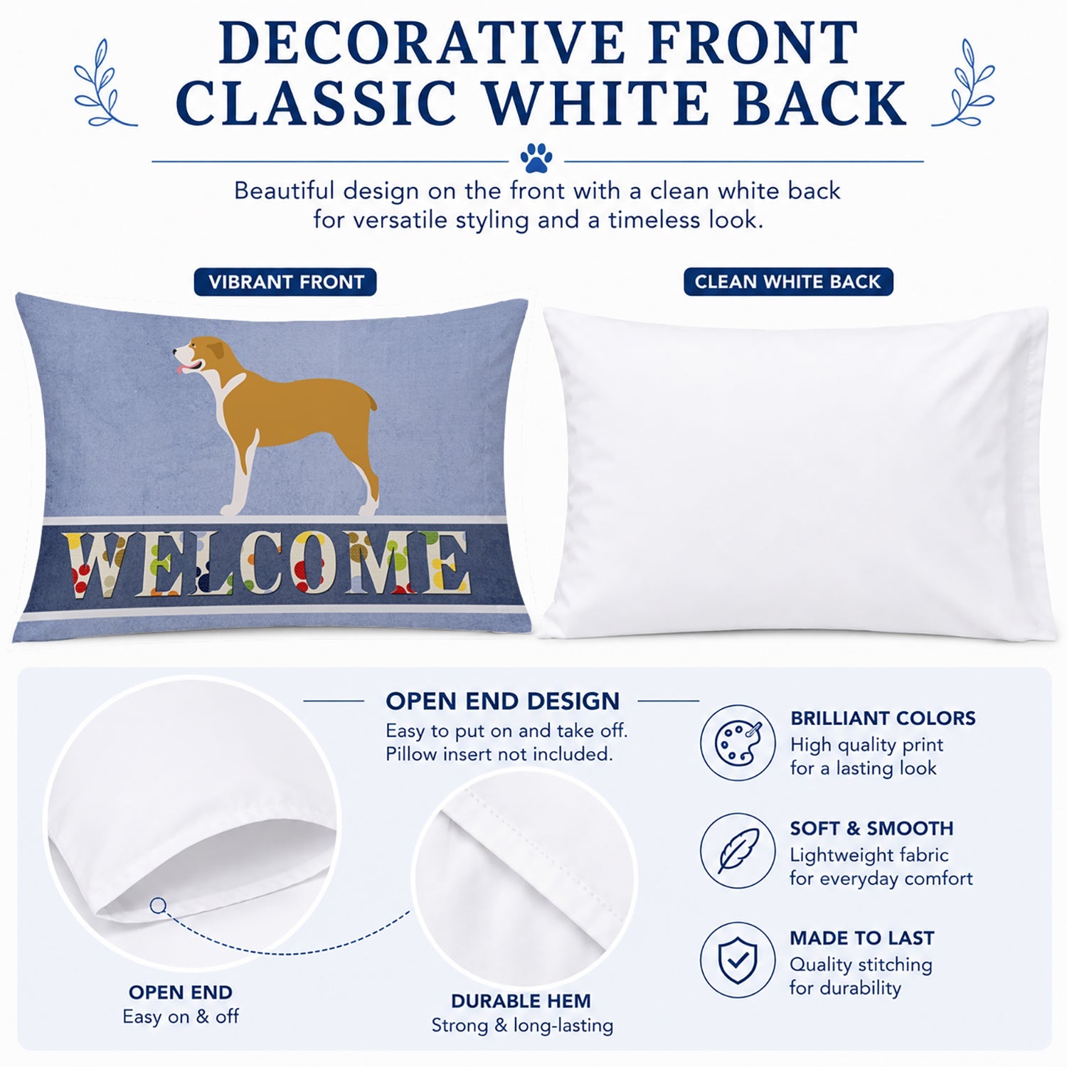 Belgium Mastiff Welcome Standard Pillowcase Lightweight Super Soft Easy Care Decorative Artwork Pillowcase, Standard