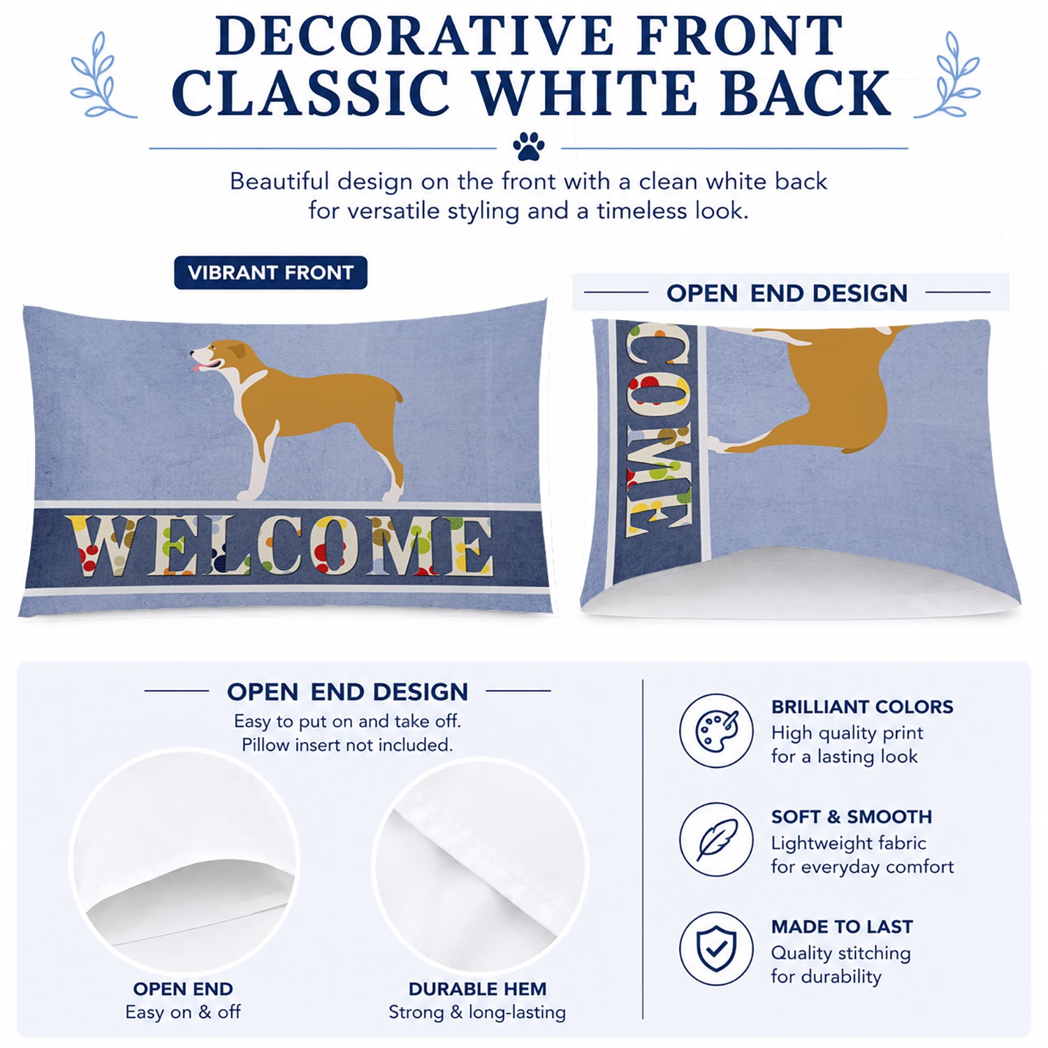 Belgium Mastiff Welcome Standard Pillowcase Lightweight Super Soft Easy Care Decorative Artwork Pillowcase, Standard