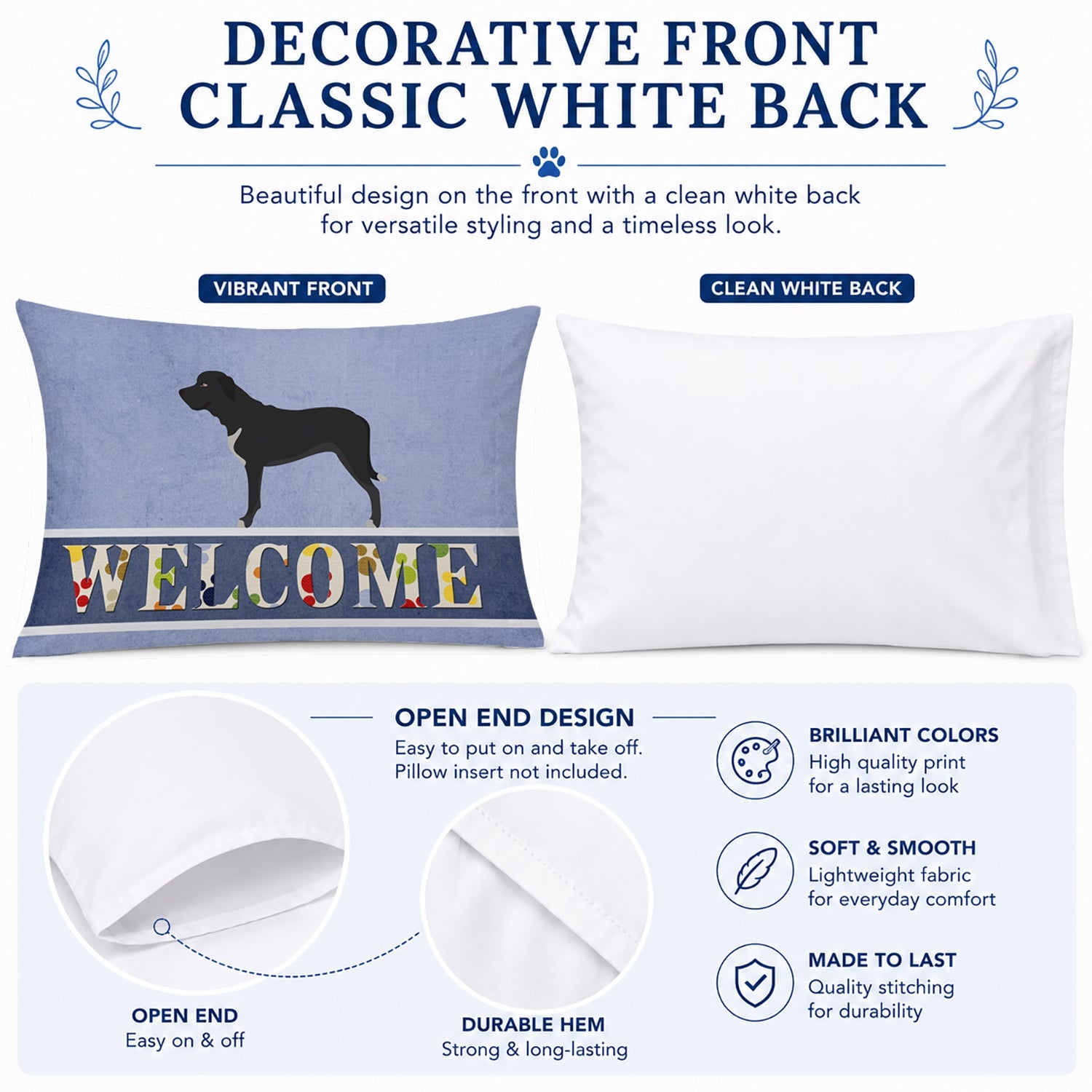 Broholmer Danish Mastiff Standard Pillowcase Lightweight Super Soft Easy Care Decorative Artwork Pillowcase, Standard