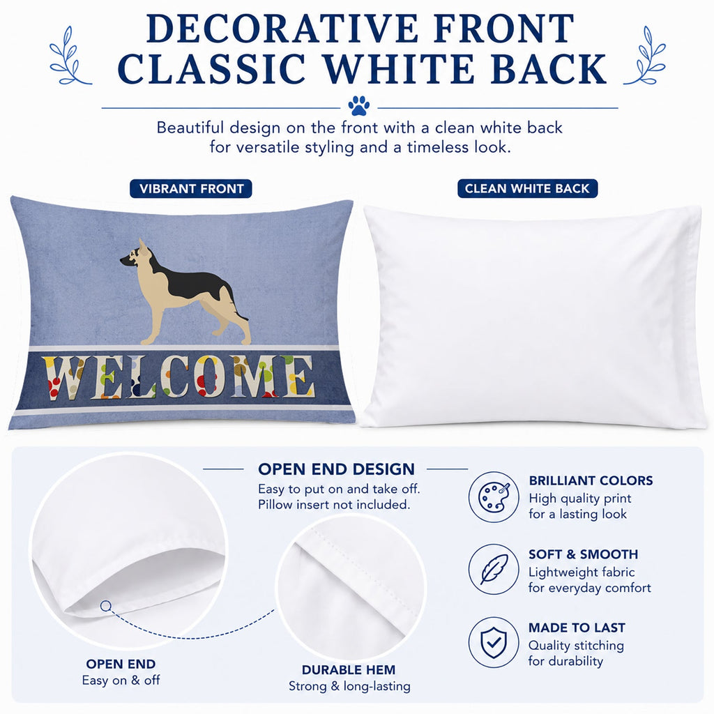 German Shepherd Welcome Standard Pillowcase Lightweight Super Soft Easy Care Decorative Artwork Pillowcase, Standard