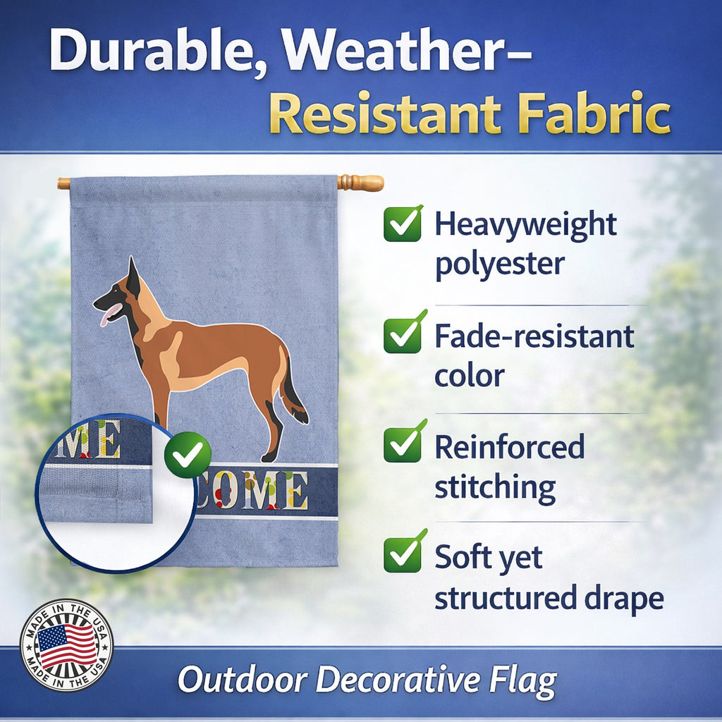 Malinois Belgian Shepherd  House Flag 28x40 Porch Sleeve Pole Decorative Outside Yard Banner Artwork Wall Hanging, Polyester