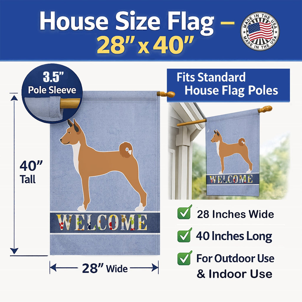 Telomian Welcome House Flag 28x40 Porch Sleeve Pole Decorative Outside Yard Banner Artwork Wall Hanging, Polyester