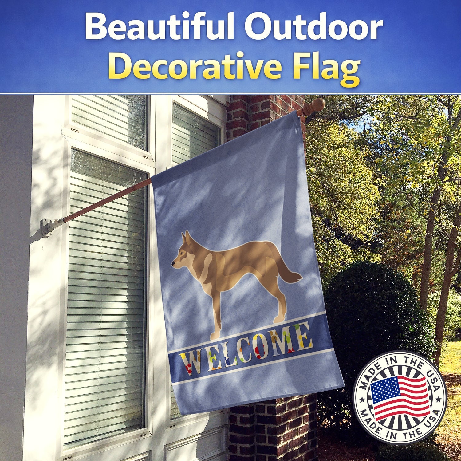 Czechoslovakian Wolfdog House Flag 28x40 Porch Sleeve Pole Decorative Outside Yard Banner Artwork Wall Hanging, Polyester