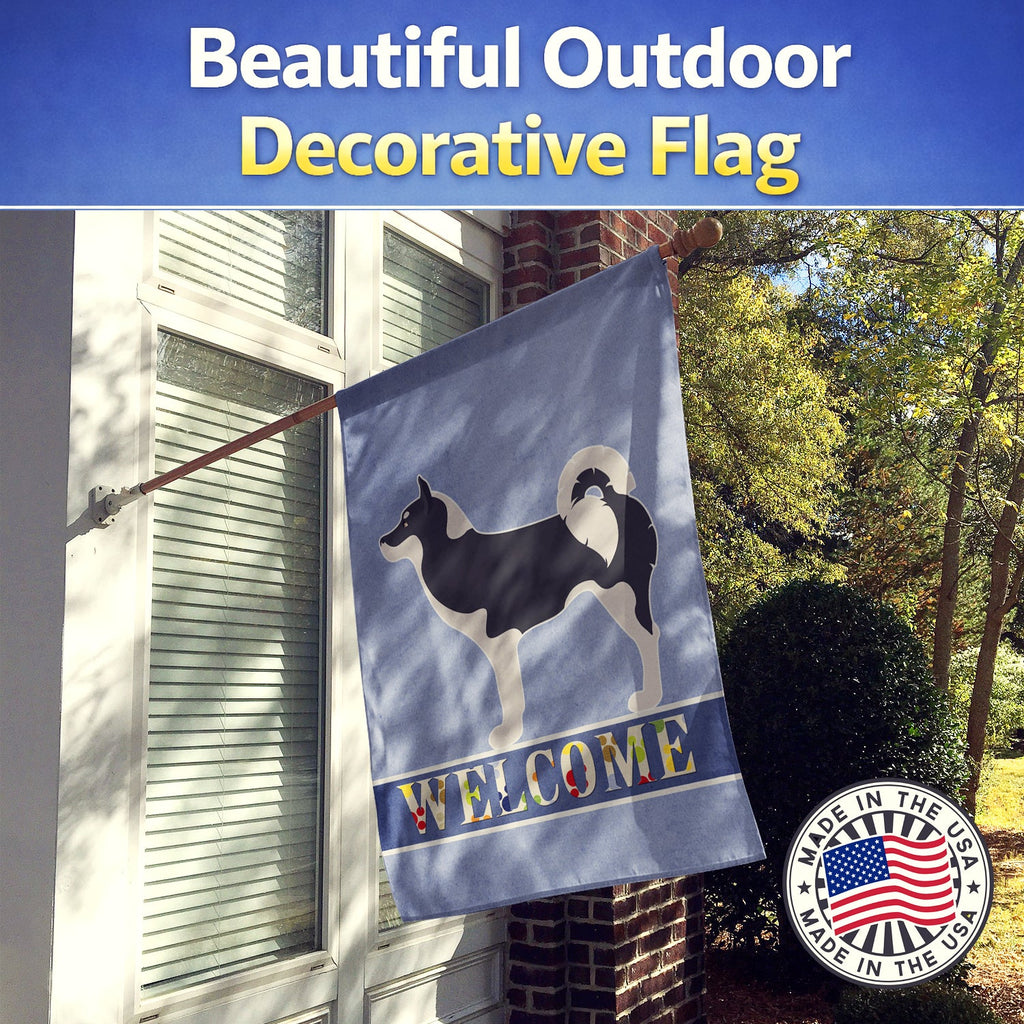 Greenland Dog Welcome House Flag 28x40 Porch Sleeve Pole Decorative Outside Yard Banner Artwork Wall Hanging, Polyester