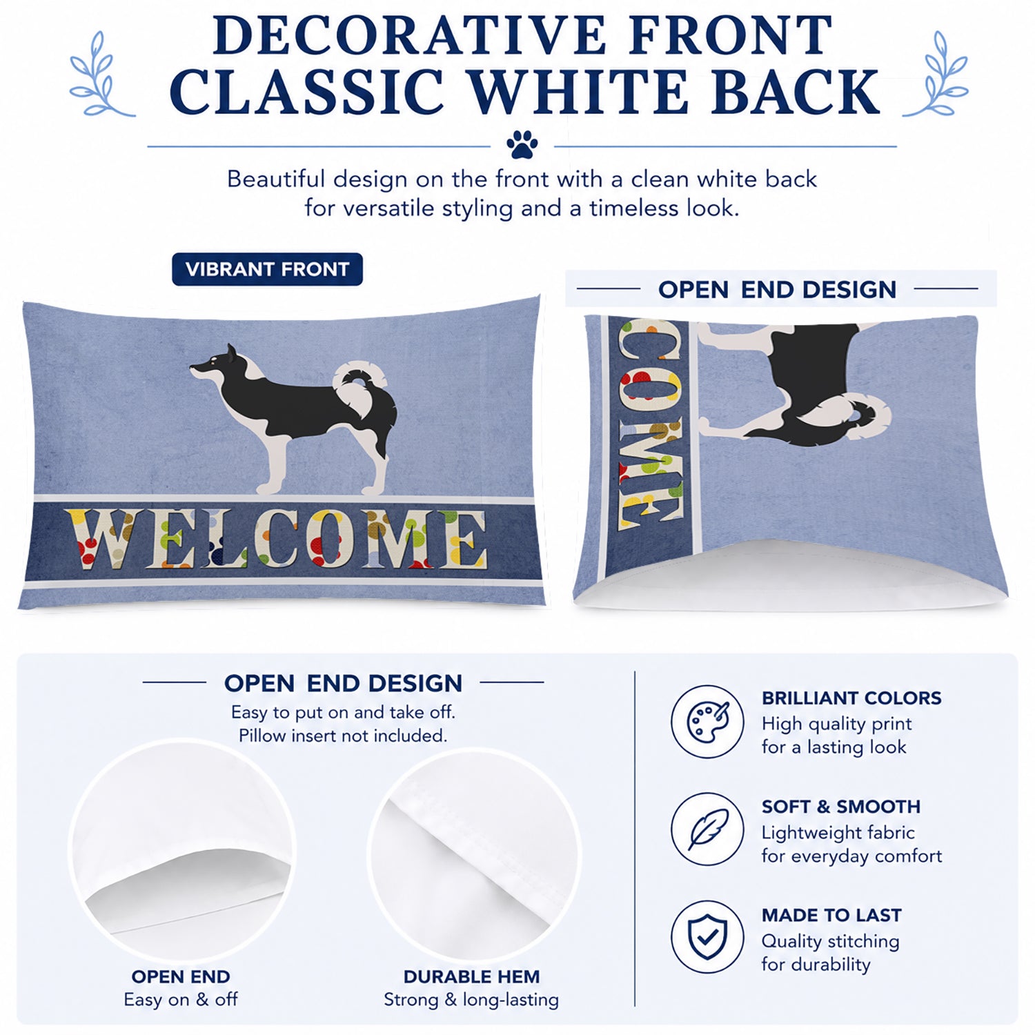 Greenland Dog Welcome Standard Pillowcase Lightweight Super Soft Easy Care Decorative Artwork Pillowcase, Standard