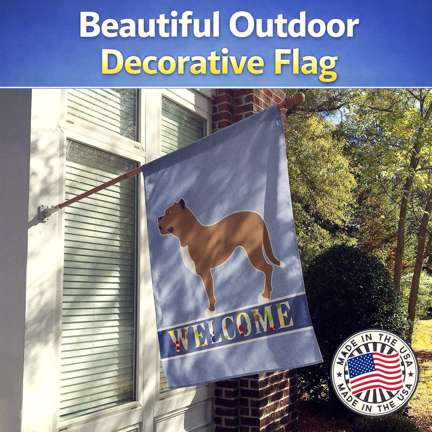 Perro de Presa Canario House Flag 28x40 Porch Sleeve Pole Decorative Outside Yard Banner Artwork Wall Hanging, Polyester
