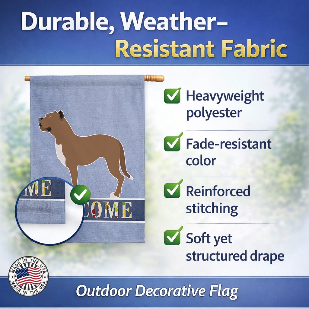 Perro de Presa Canario House Flag 28x40 Porch Sleeve Pole Decorative Outside Yard Banner Artwork Wall Hanging, Polyester