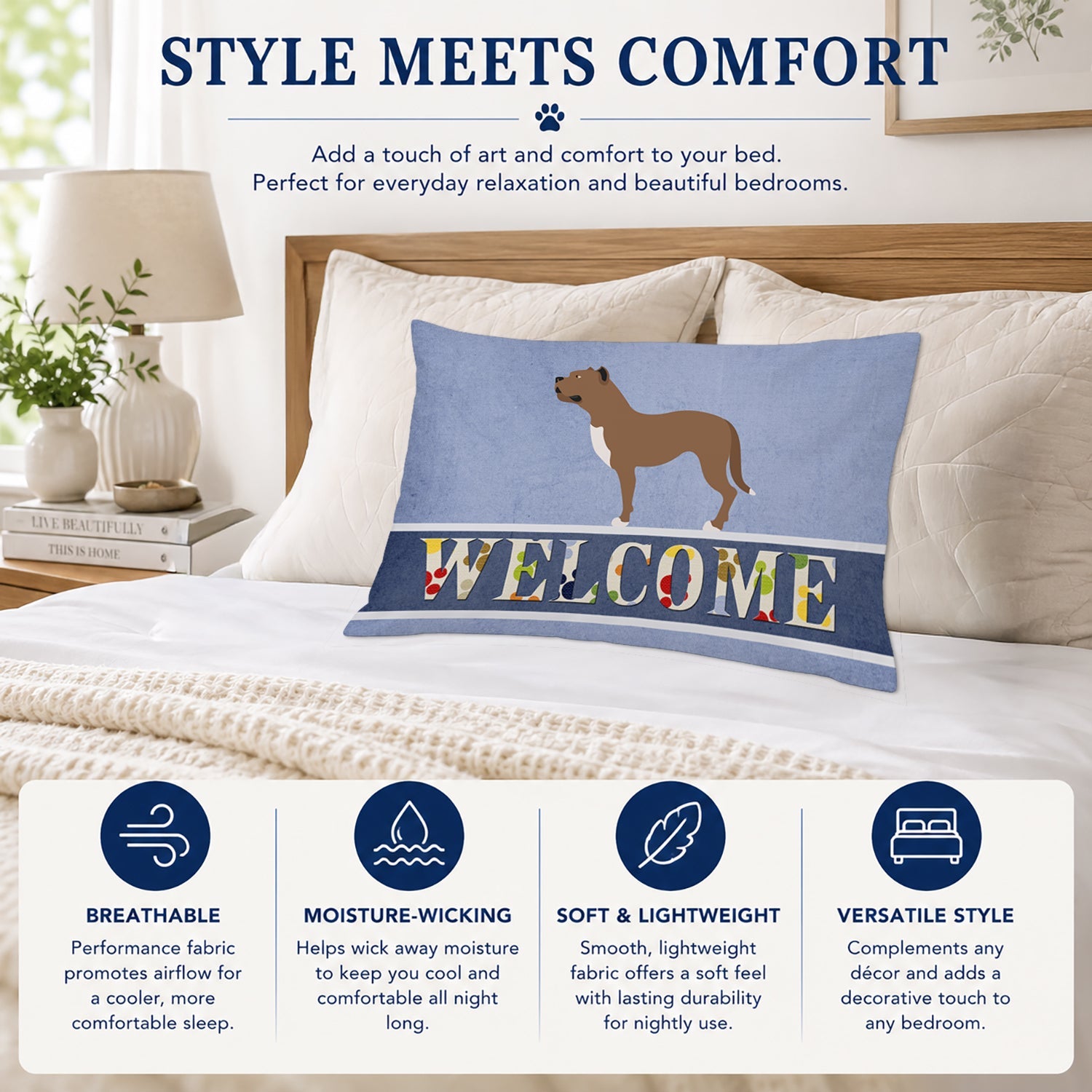 Perro de Presa Canario Standard Pillowcase Lightweight Super Soft Easy Care Decorative Artwork Pillowcase, Standard