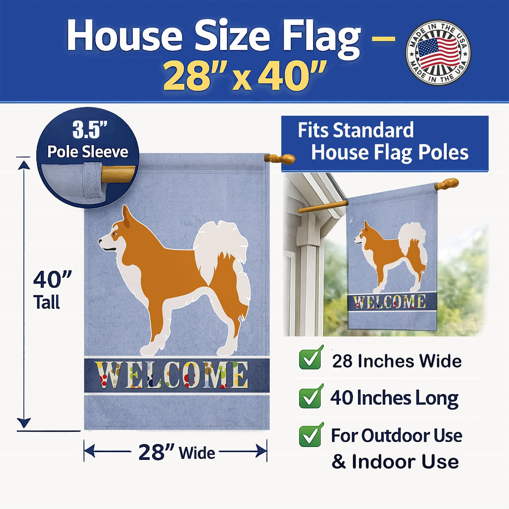 Icelandic Sheepdog House Flag 28x40 Porch Sleeve Pole Decorative Outside Yard Banner Artwork Wall Hanging, Polyester