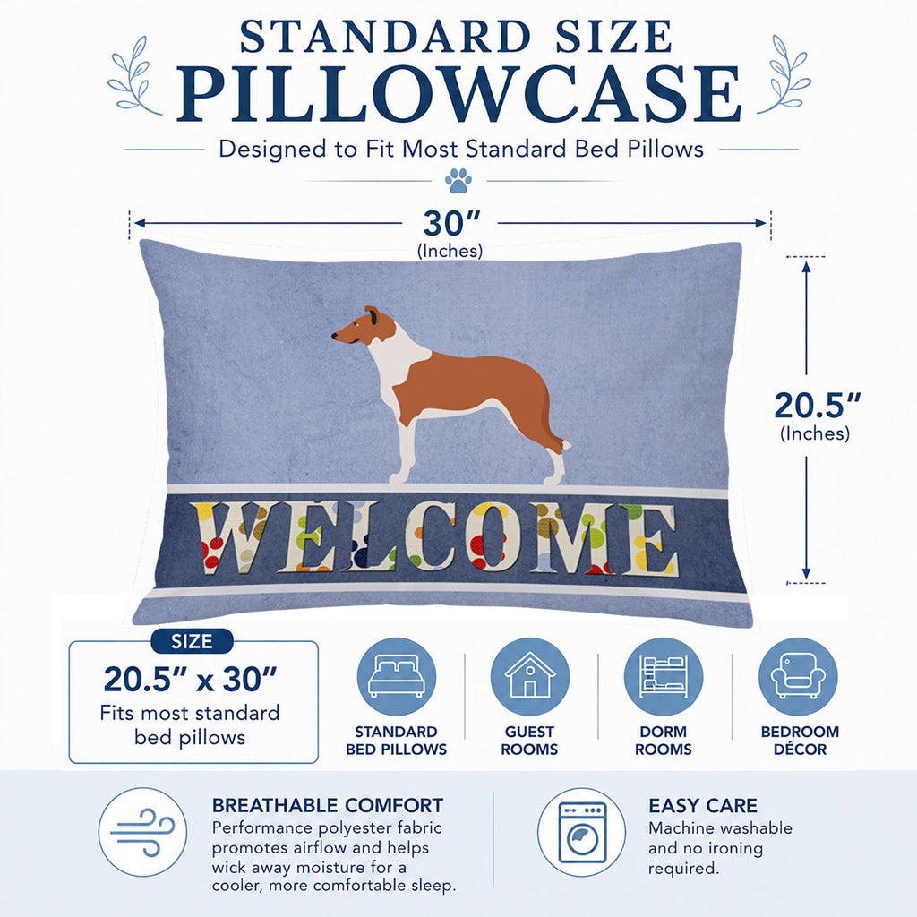 Smooth Collie Welcome Standard Pillowcase Lightweight Super Soft Easy Care Decorative Artwork Pillowcase, Standard