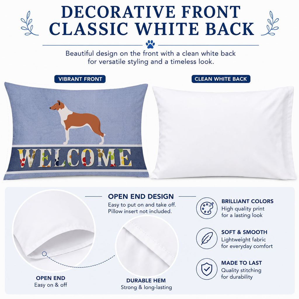 Smooth Collie Welcome Standard Pillowcase Lightweight Super Soft Easy Care Decorative Artwork Pillowcase, Standard