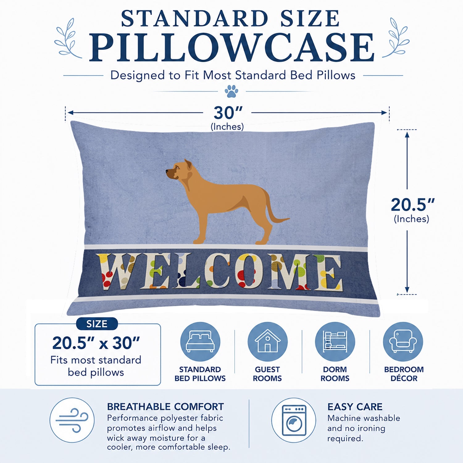 Alano Espanol Spanish Bulldog Standard Pillowcase Lightweight Super Soft Easy Care Decorative Artwork Pillowcase, Standard