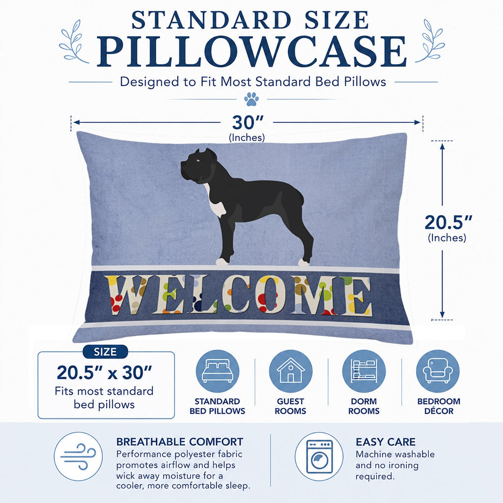 Cane Corso Welcome Standard Pillowcase Lightweight Super Soft Easy Care Decorative Artwork Pillowcase, Standard