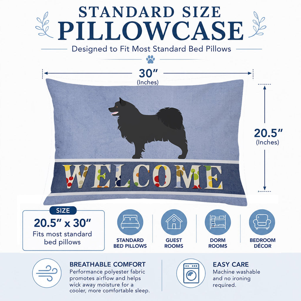 Swedish Lapphund Welcome Standard Pillowcase Lightweight Super Soft Easy Care Decorative Artwork Pillowcase, Standard