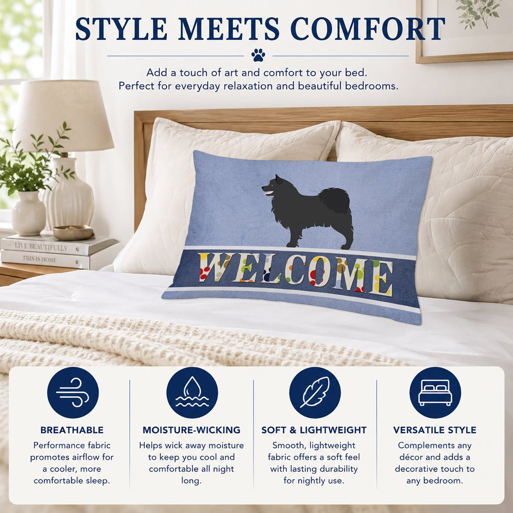 Swedish Lapphund Welcome Standard Pillowcase Lightweight Super Soft Easy Care Decorative Artwork Pillowcase, Standard