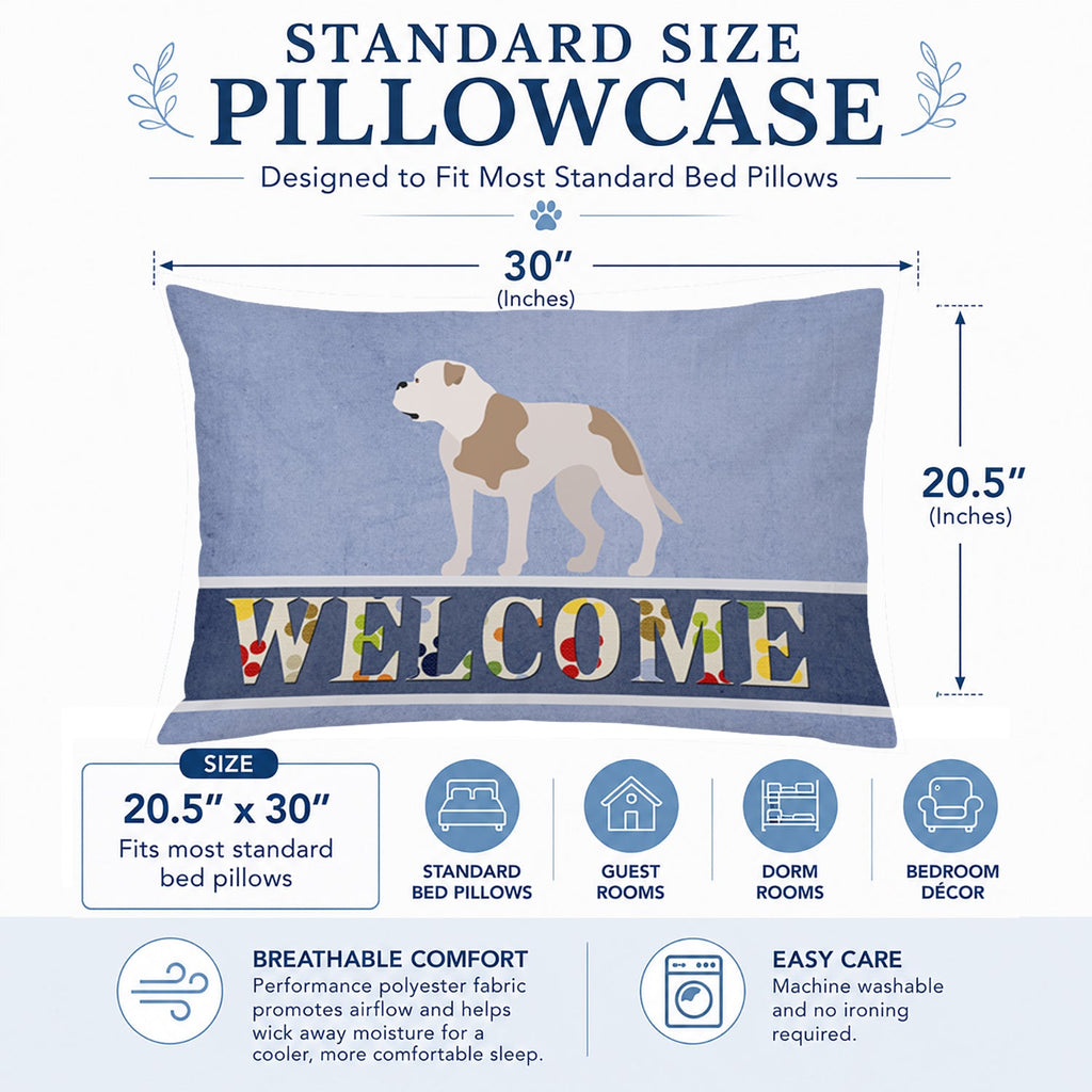American Bulldog Welcome Standard Pillowcase Lightweight Super Soft Easy Care Decorative Artwork Pillowcase, Standard