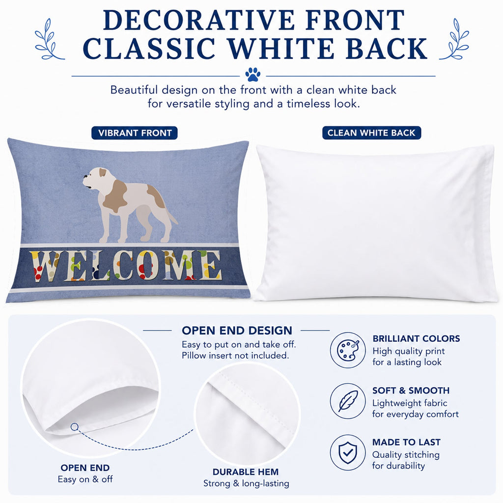 American Bulldog Welcome Standard Pillowcase Lightweight Super Soft Easy Care Decorative Artwork Pillowcase, Standard
