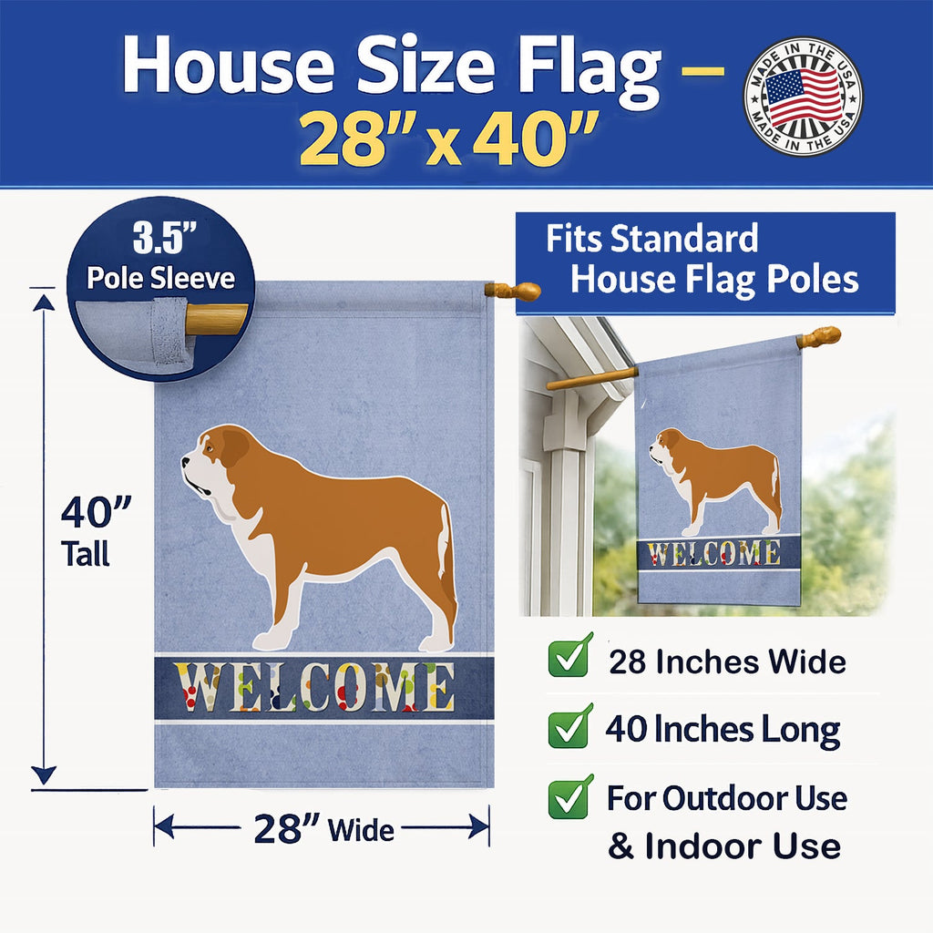 Mastin Epanol Spanish Mastiff House Flag 28x40 Porch Sleeve Pole Decorative Outside Yard Banner Artwork Wall Hanging, Polyester