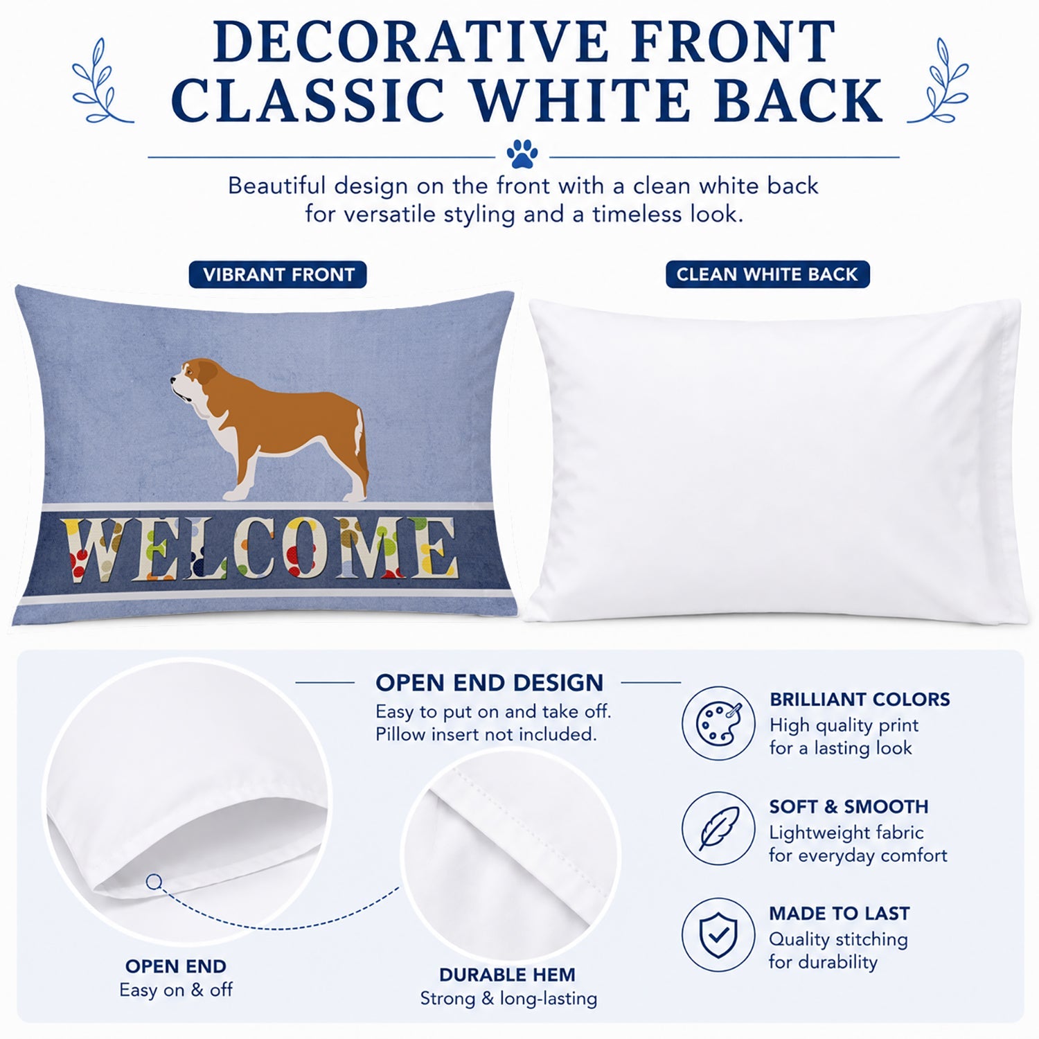 Mastin Epanol Spanish Mastiff Standard Pillowcase Lightweight Super Soft Easy Care Decorative Artwork Pillowcase, Standard