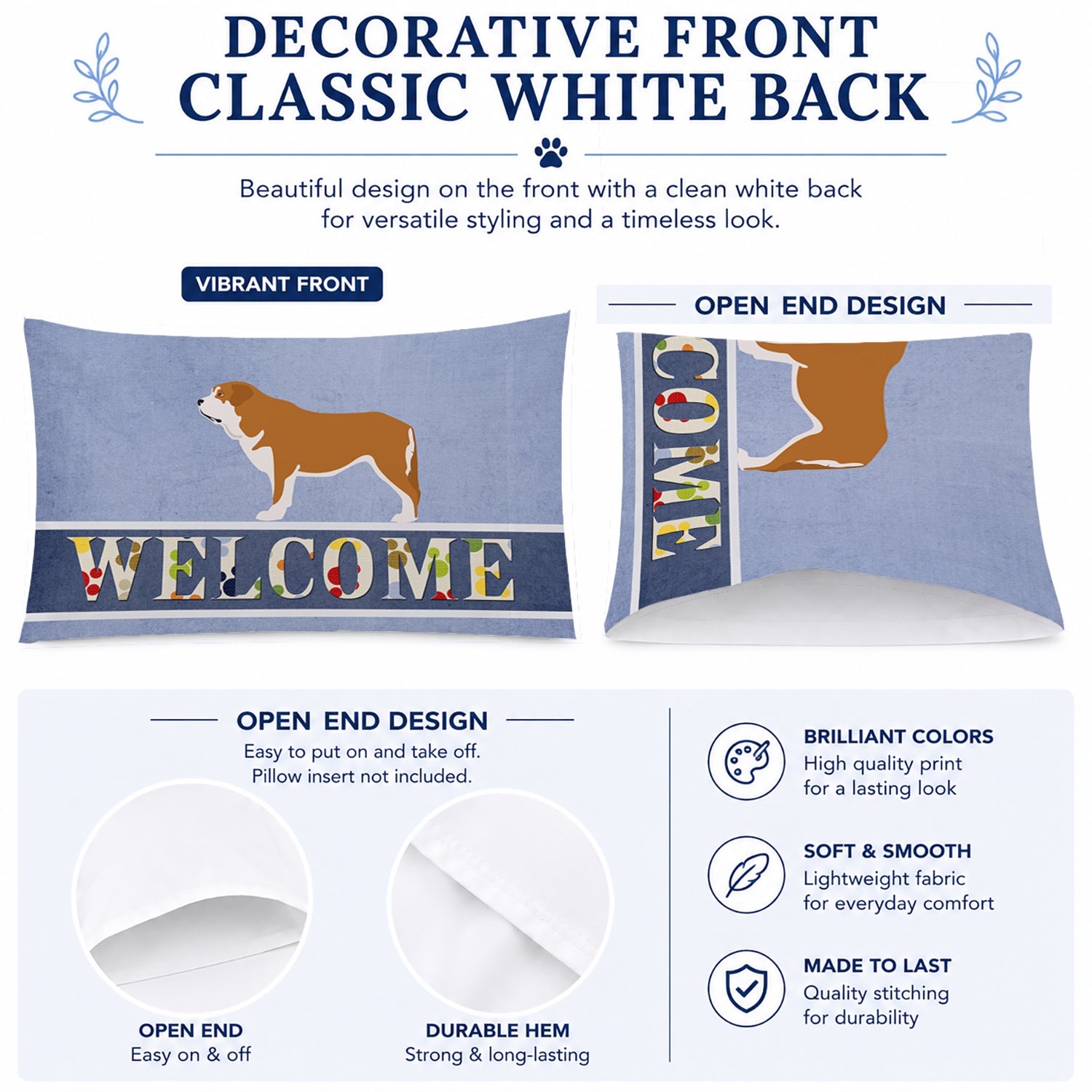 Mastin Epanol Spanish Mastiff Standard Pillowcase Lightweight Super Soft Easy Care Decorative Artwork Pillowcase, Standard