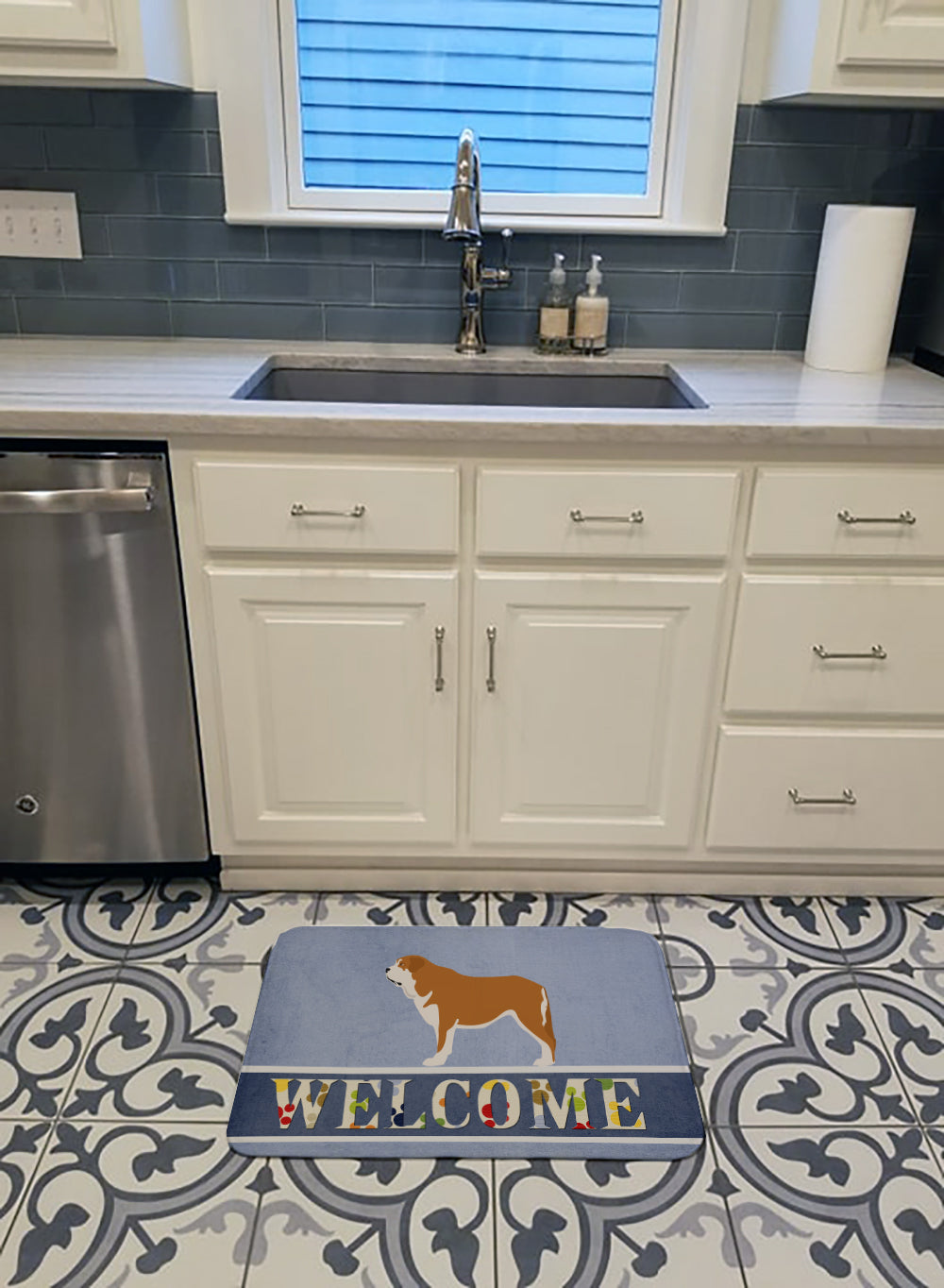 Mastin Epanol Spanish Mastiff Memory Foam Kitchen Mat Machine Washable Anti-Fatigue Cushion Comfort Bath or Kitchen Rug