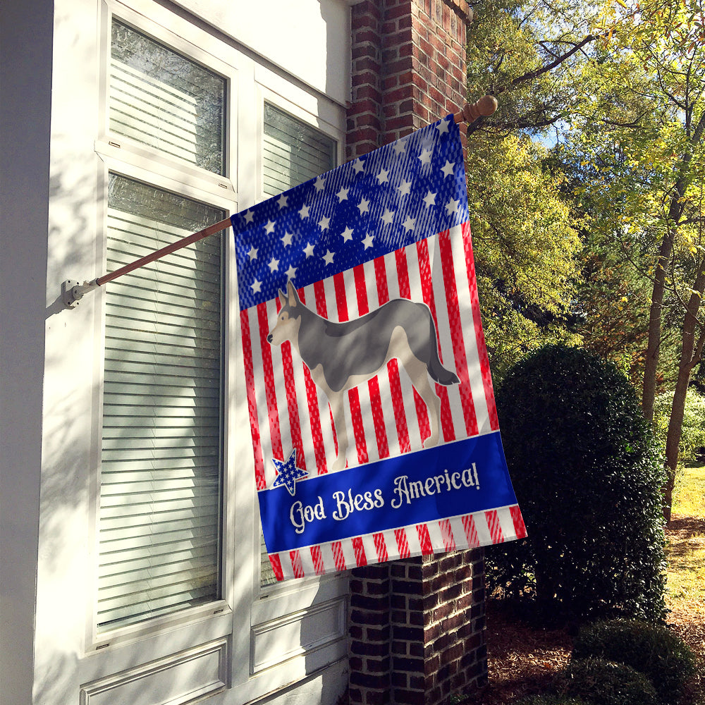 Saarloos Wolfdog American House Flag 28x40 Porch Sleeve Pole Decorative Outside Yard Banner Artwork Wall Hanging, Polyester