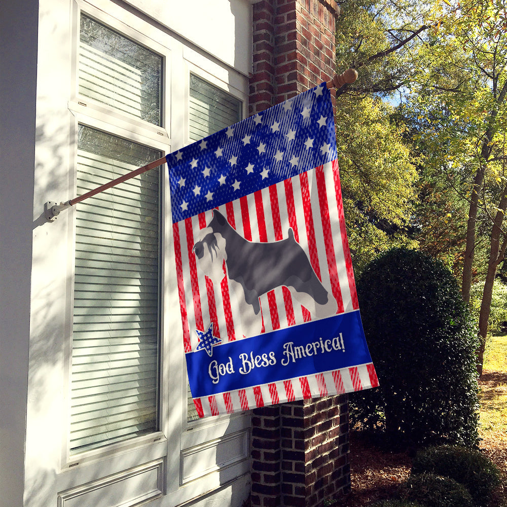 Miniature Schnauzer American House Flag 28x40 Porch Sleeve Pole Decorative Outside Yard Banner Artwork Wall Hanging, Polyester
