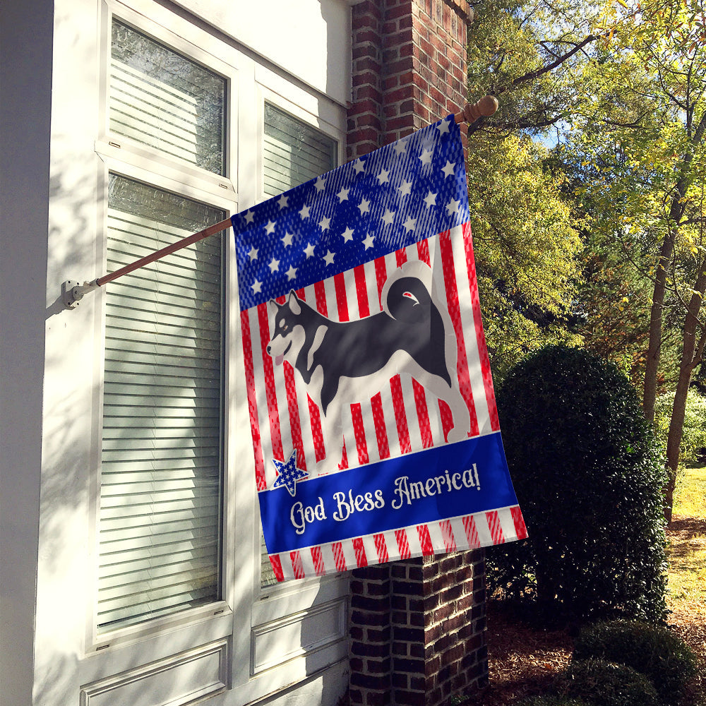 Alaskan Malamute American House Flag 28x40 Porch Sleeve Pole Decorative Outside Yard Banner Artwork Wall Hanging, Polyester
